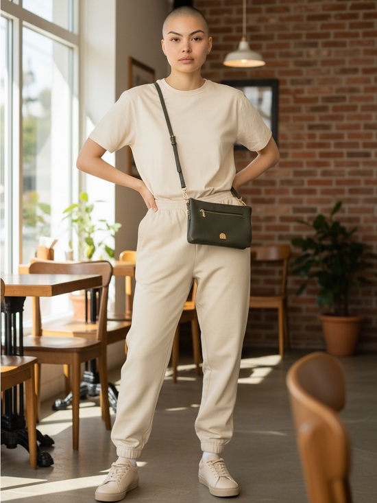 House of Harlow 1960 Handbags - House of Harlow olive green faux leather crossbody bag mutiple compartments